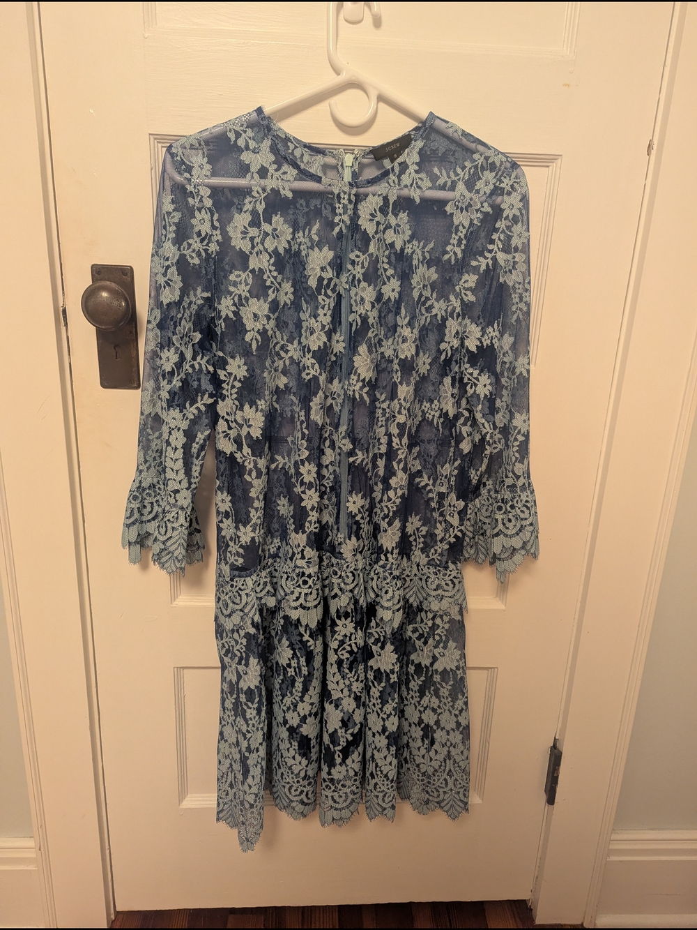 J. Crew Blue and Light Blue Lace Dress
